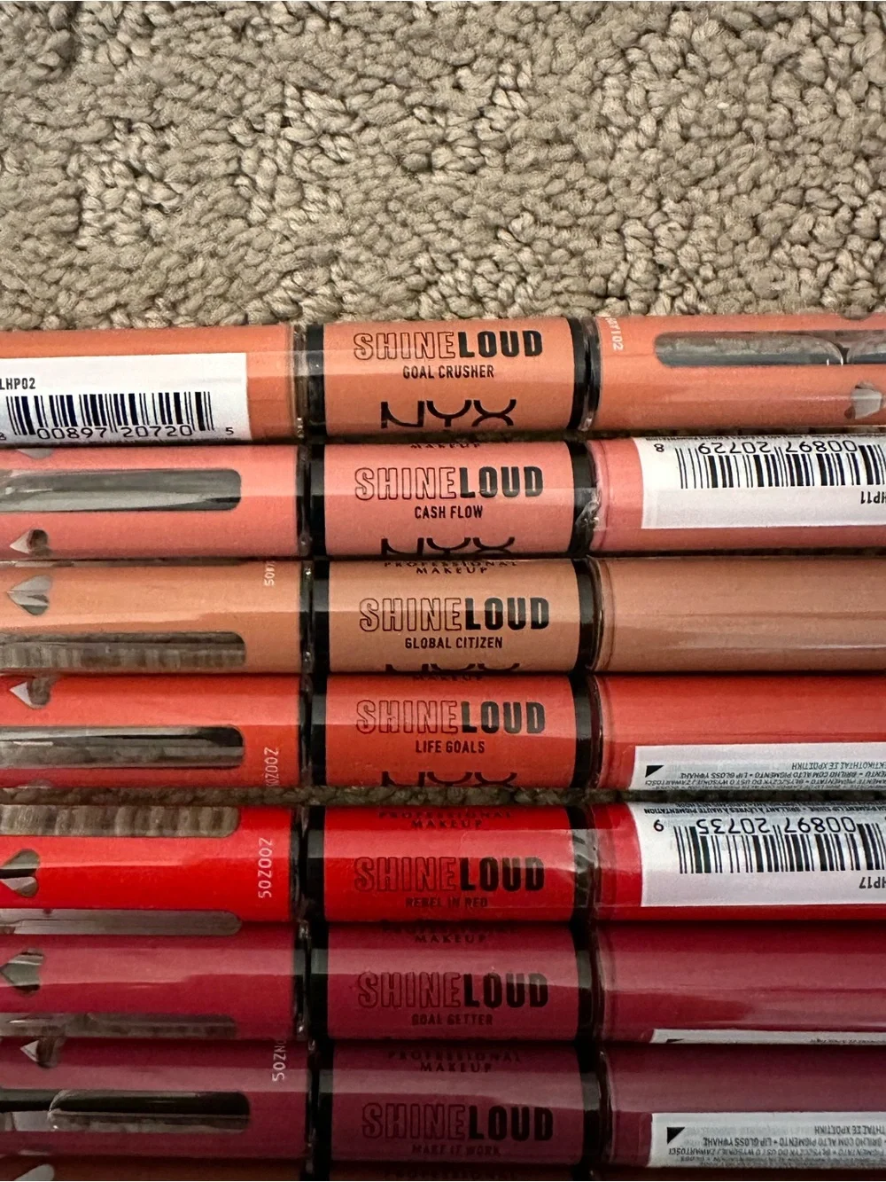 BRAND NEW NYX Shine Loud High Shine Lip Color 9-Piece Lot